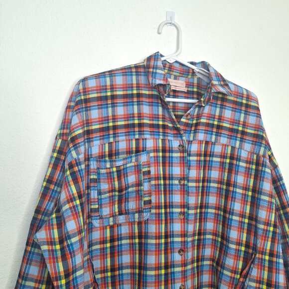 Urban Outfitters Multicolor Shacket Plaid Sz XS Button Down Oversized Bryce - Picture 7 of 15